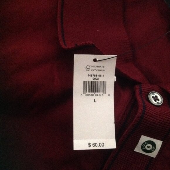 Banana Republic Men's Luxe Touch Burgundy Button-Down Polo Shirt - Large - NWT - Picture 4 of 8